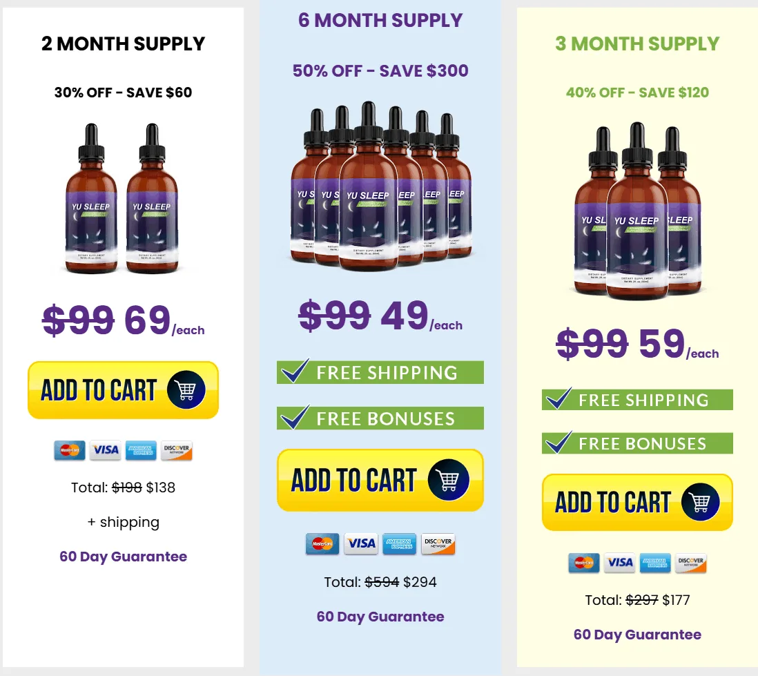 Yu Sleep -pricing-table
